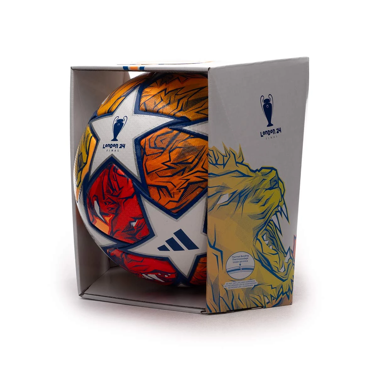 adidas Football Pro Champions League London 2024 Match Ball - White/Glow  Blue/Flame Orange