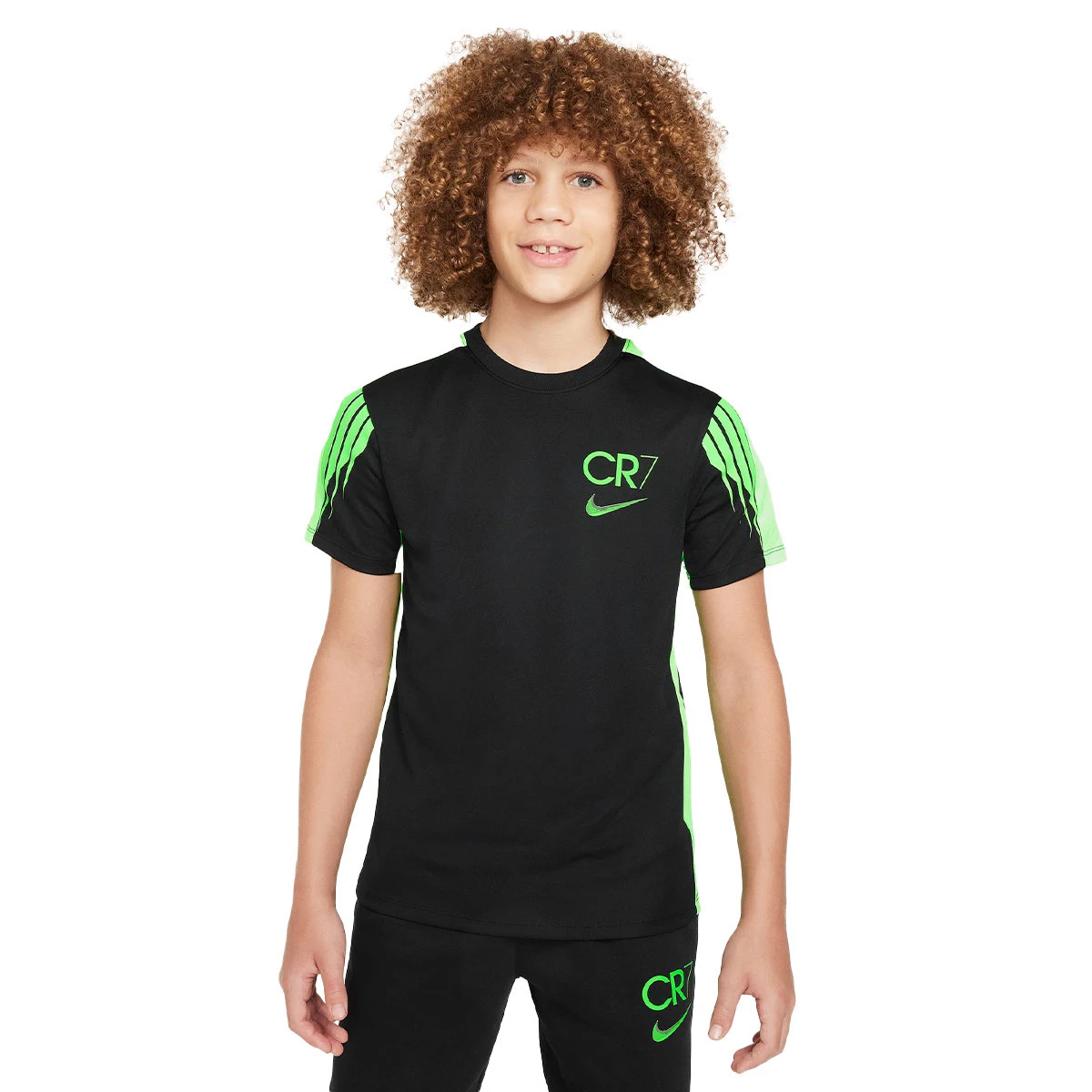 Camisola Nike CR7 Dri-Fit Criança Black-Green Strike - Fútbol Emotion