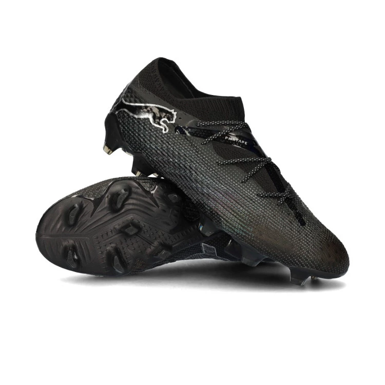 Zapatos de futbol Puma Future 7 Ultimate Low FG AG Black Silver Gray Shadow Gray Futbol Emotion