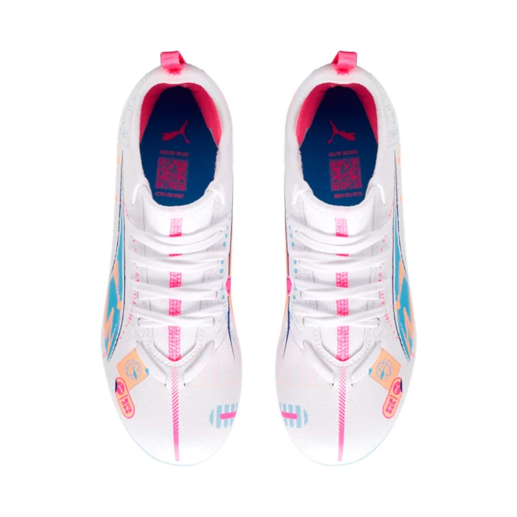 bota-puma-ultra-5-match-volume-up-fgag-nino-white-luminous-blue-poison-pink-fizzy-melon-4