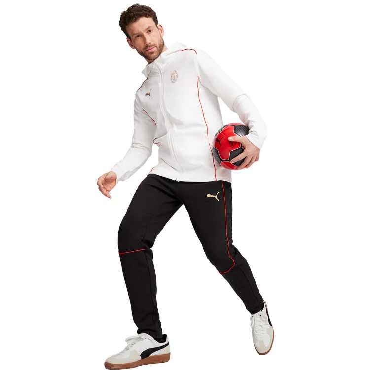 Puma - Kurtka Odzież kibica AC Milan 2024-2025, Unisex, Biały-For Wszystkie Czas Czerwony, L