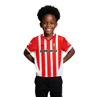 Kids Sporting Gijon 2024-2025 Home T-Shirt