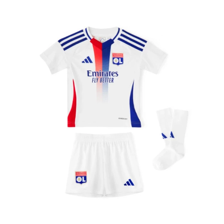 conjunto-adidas-olympique-lyon-primera-equipacion-2024-2025-nino-white-3