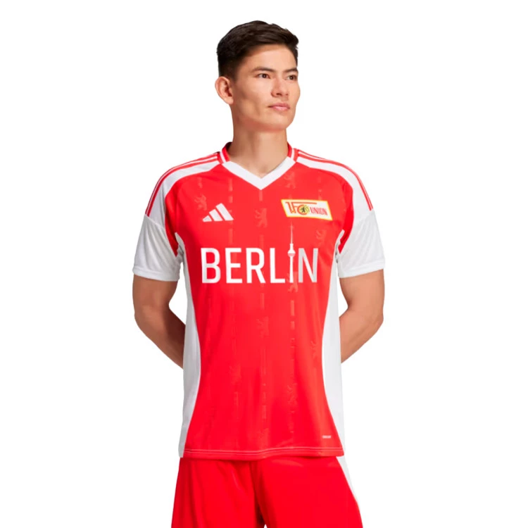 adidas - Koszulka Union Berlin 2024-2025 Strona główna, Unisex, Żywy czerwono-biały, S