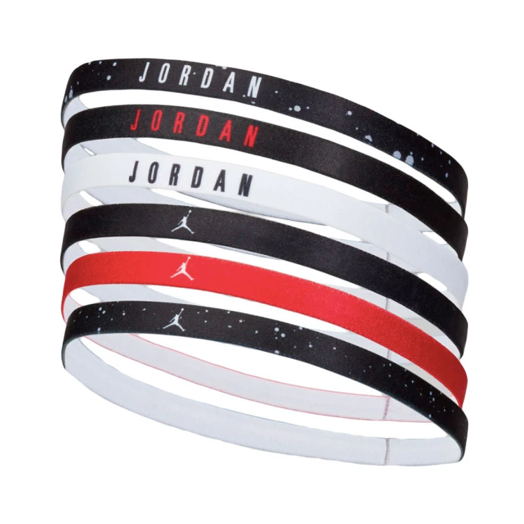 Jordan - Bandeau de tête Elastic (6 Unités), Unisex, Black-White