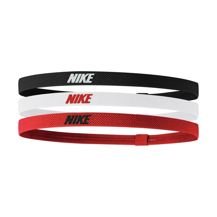 Headband Nike Elastic Headbands 3 Units Black White University Red Futbol Emotion