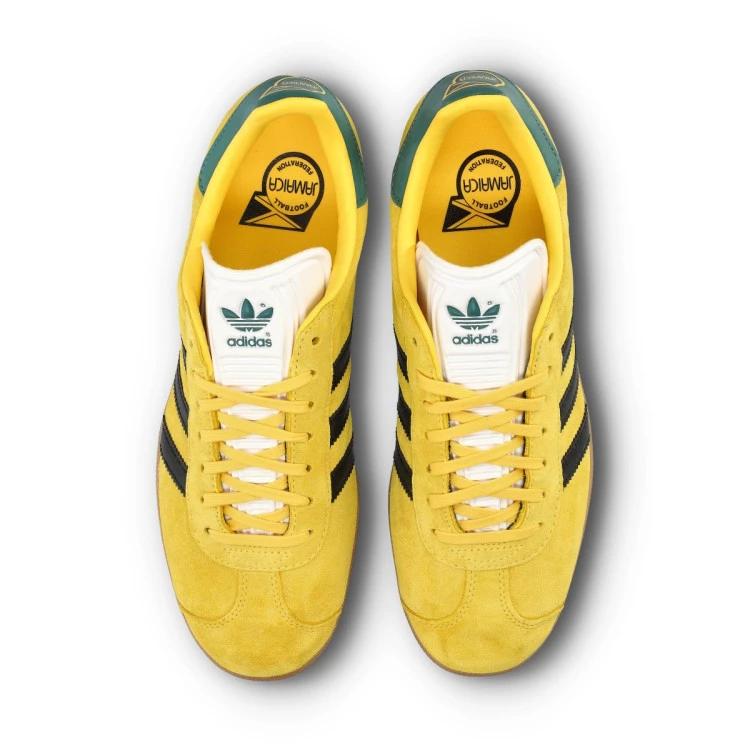 Adidas gazelle trainers jamaica yellow/black best sale