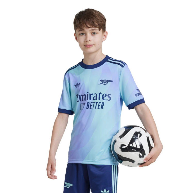 Jersey adidas Kids Arsenal FC 2024 2025 Third Clear Aqua Light Flash Purple Futbol Emotion