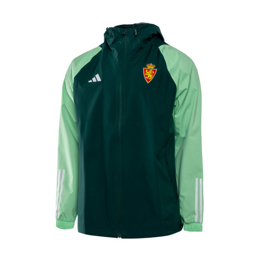 Impermeable adidas Real Zaragoza Training 2023 2024 Team Dark Green Beam Green Futbol Emotion