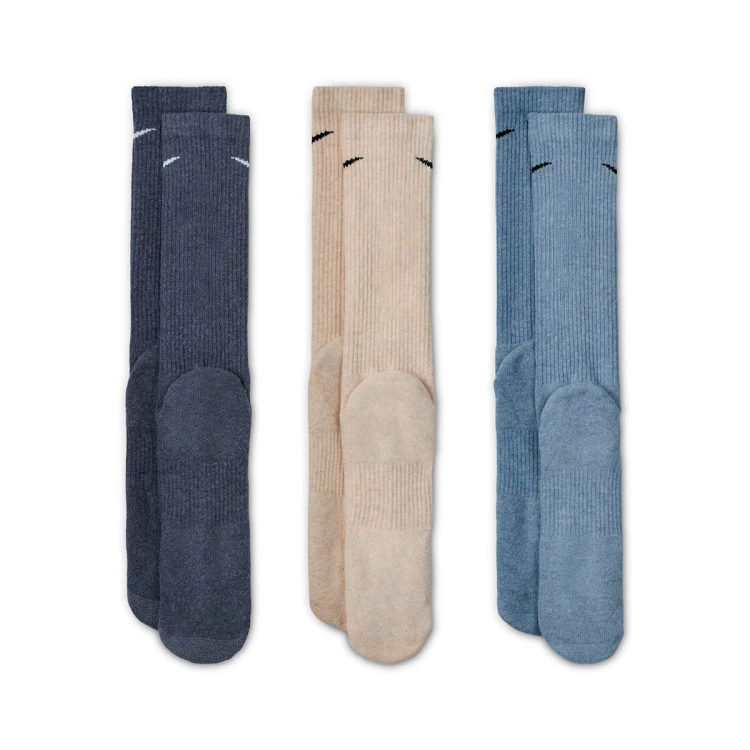 calcetines-nike-everyday-plus-cushioned-crew-3-pares-blue-grey-htrb-oatmeal-htrb-obsidian-htr-2