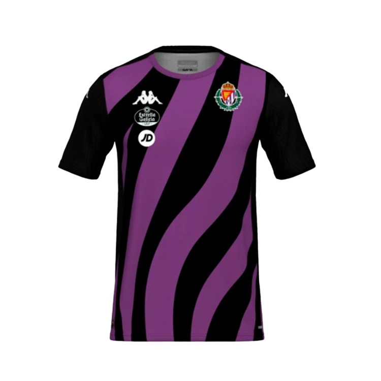 Kappa - Koszulka Real Valladolid 2024-2025 przed meczem, Unisex, Czarny-Jasny Fioletowy, L