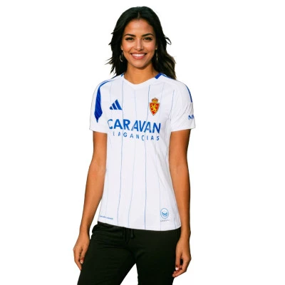 Women Real Zaragoza 2024-2025 Home T-Shirt