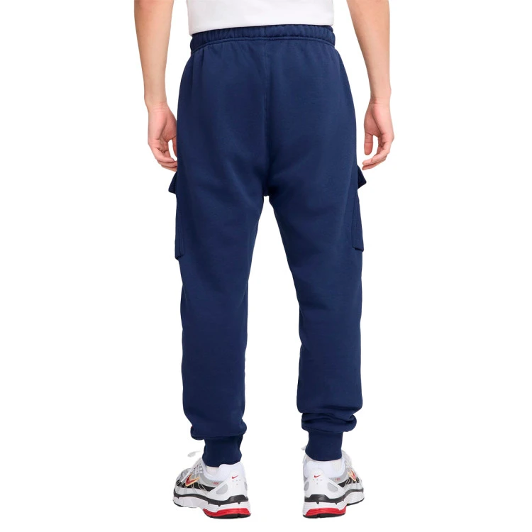 Nike - Pantalón largo Sportswear Swoosh Air Cargo Fleece, Hombre, Midnight Navy-Gym Red, M