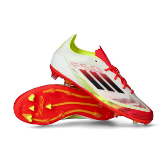 F50 Elite FG Criança White-Core Black-Solar Yellow