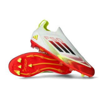 F50 Elite LL FG Criança White-Core Black-Solar Yellow