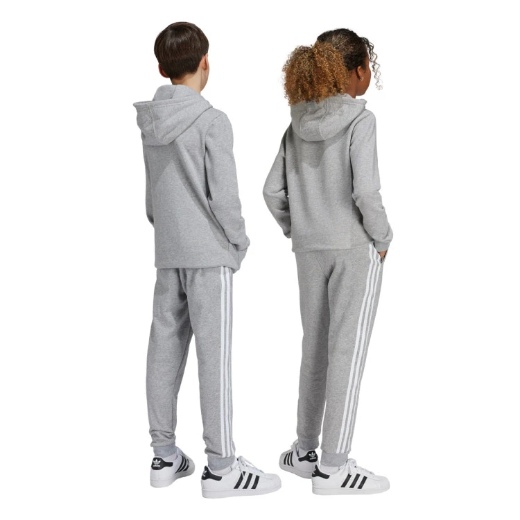 adidas - Długie spodnie Trefoil, Unisex, średni szary wrzos, 140 cm