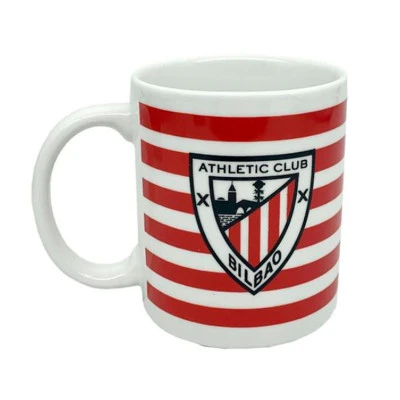 Taza Cerámica Con Rayas Y Escudo