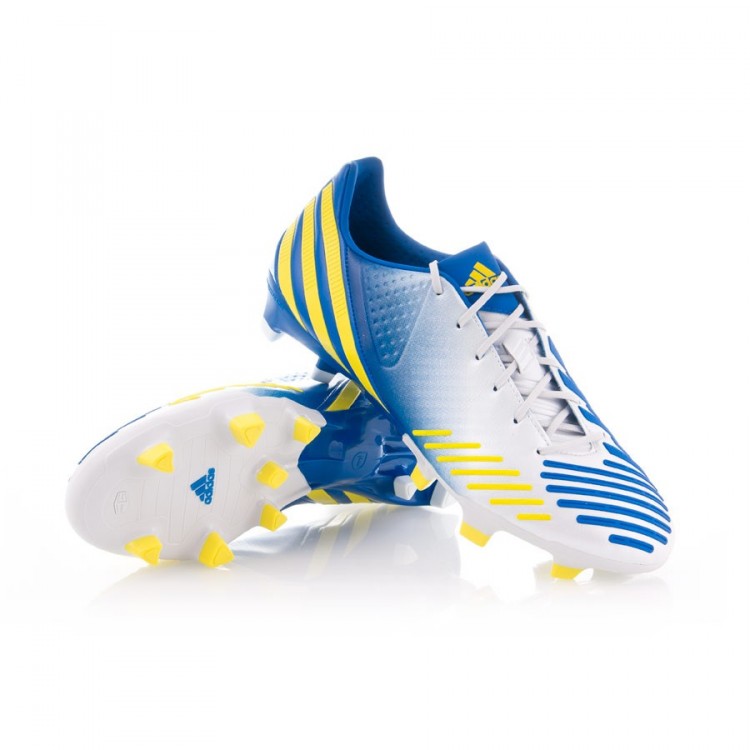 Zapatos de fútbol adidas Predator LZ TRX FG Blanca-Azul-Amarilla 