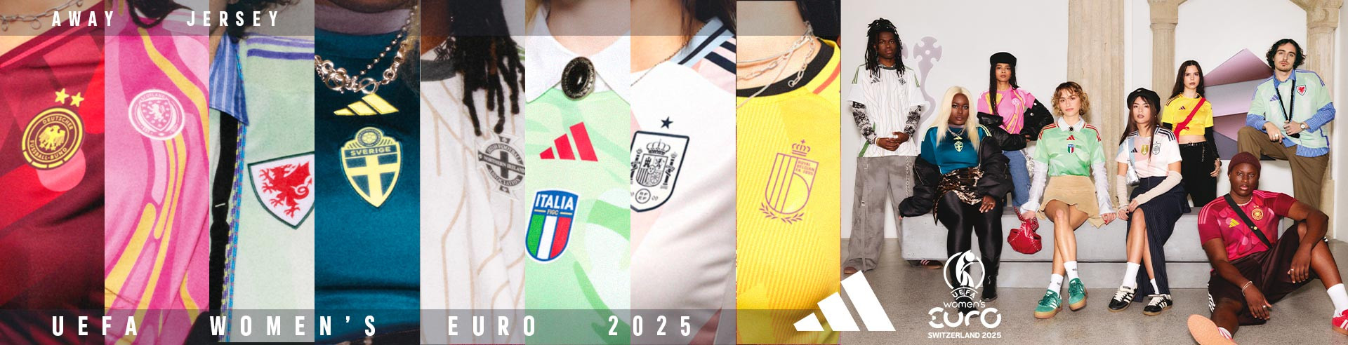 adidas euro femenina away kits 2025 all